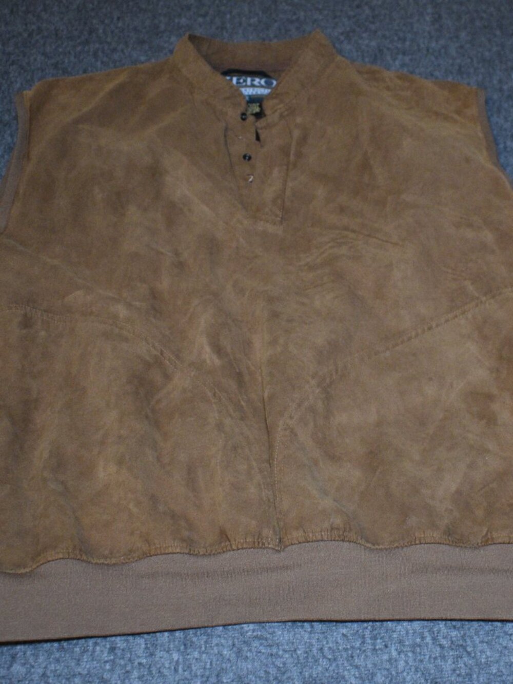 Zero Restriction Golf Windbreaker Vest Mens Sz L Brown Quarter Snap Vest Outdoor